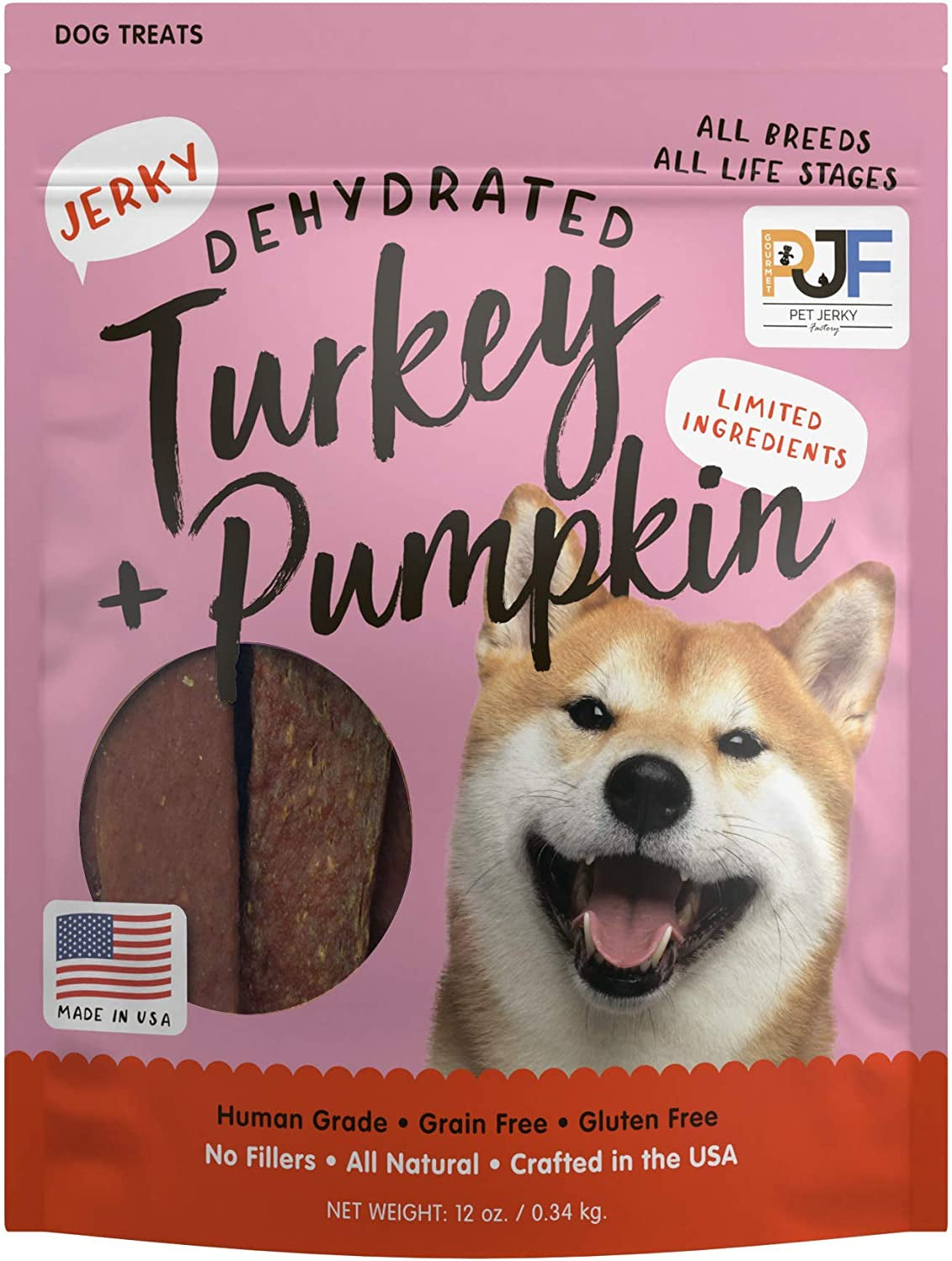 Premium Beef and Banana 12 Oz. Dog Jerky Treats | 100% Human Grade | USA Made | High Protein | Grain Free | Limited Ingredients | No Filler | BHA-BHT Free | Soft-Tender