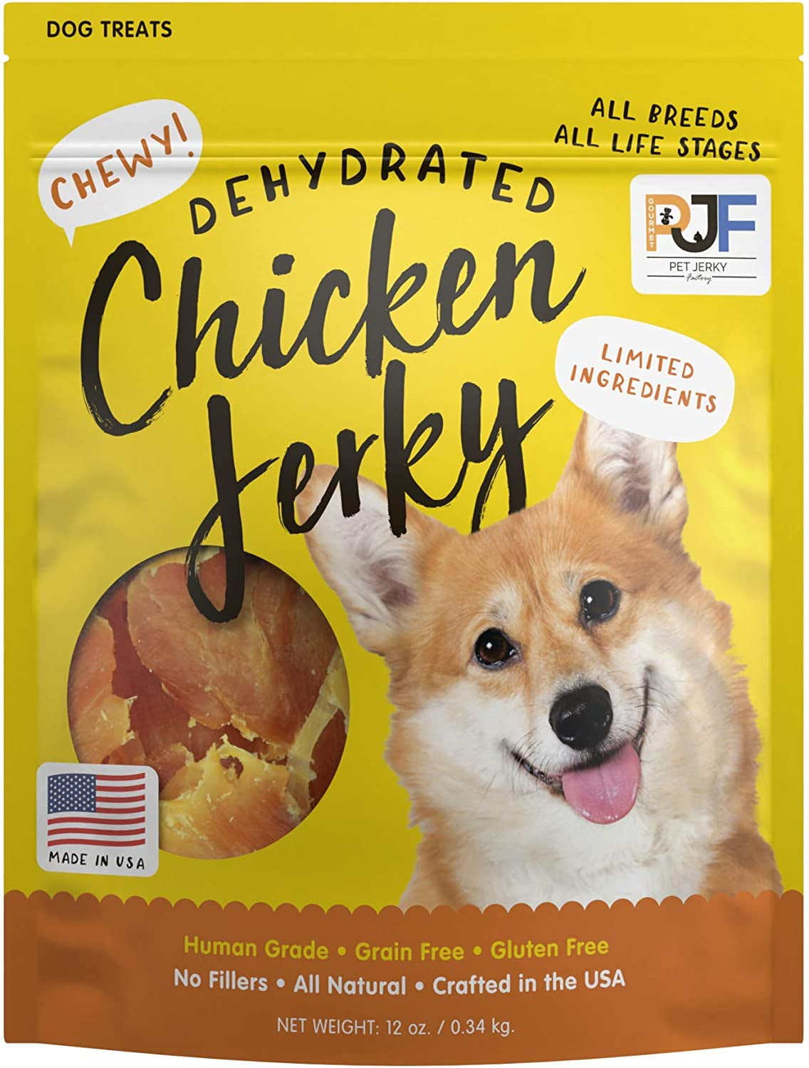 Premium Beef and Banana 12 Oz. Dog Jerky Treats | 100% Human Grade | USA Made | High Protein | Grain Free | Limited Ingredients | No Filler | BHA-BHT Free | Soft-Tender