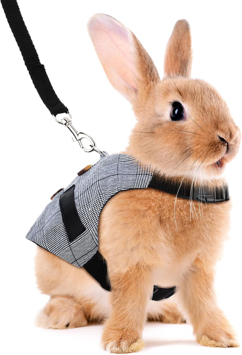 2 Pieces Rabbit Vest Harness and Leash Set Adjustable Formal Suit Style Adjustable Soft Bunny Harness for Bunny Rabbit Kitten Small Animal Walking (Medium)