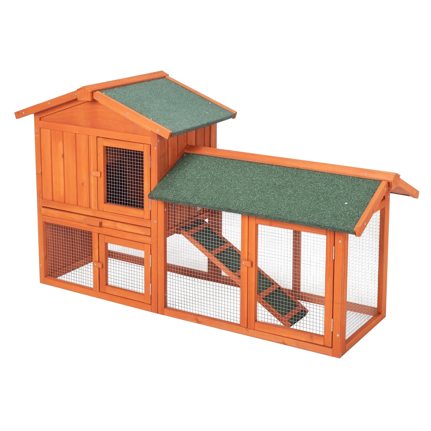 61" L Wooden Chicken Coop Hen House Rabbit Hutch Poultry Cagem, Brown