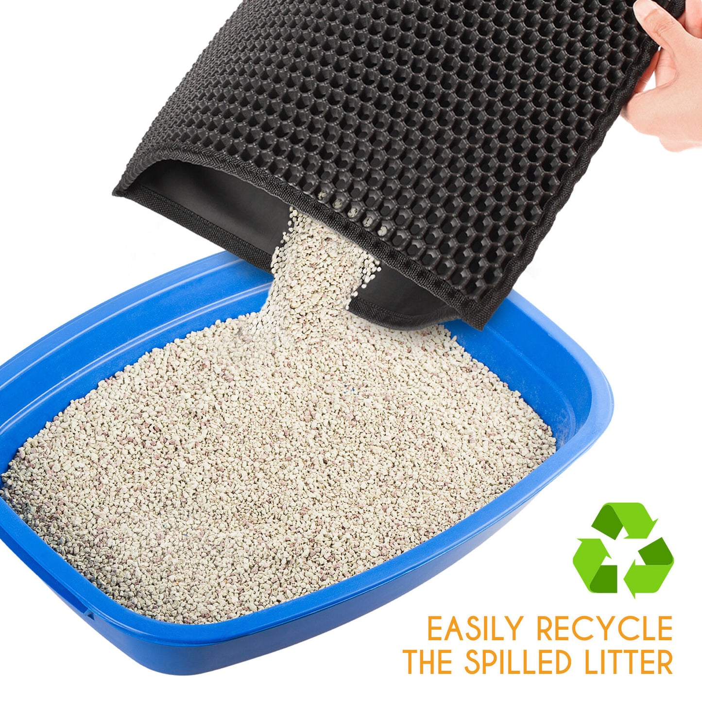 Kitty Cat Litter Mat Trapping Honeycomb Double Layer Design Waterproof 24X15''