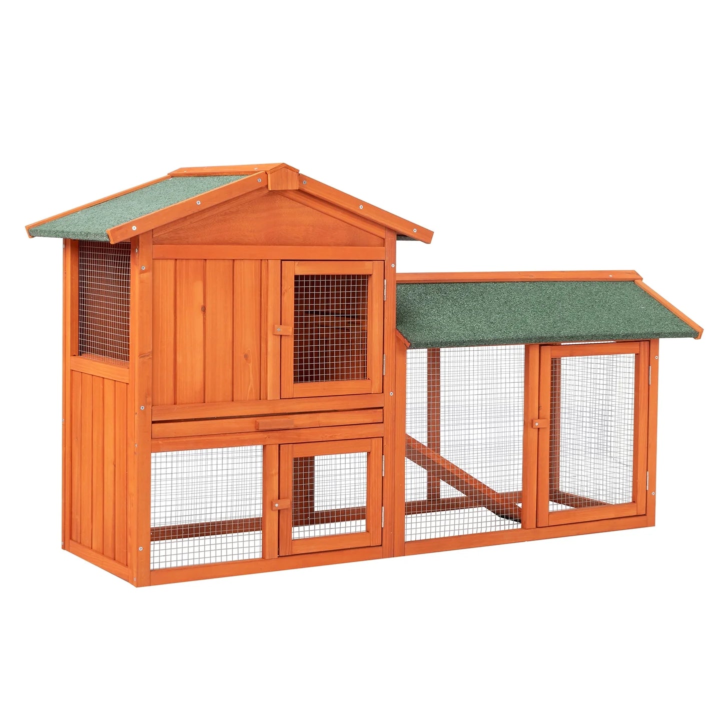 61" L Wooden Chicken Coop Hen House Rabbit Hutch Poultry Cagem, Brown