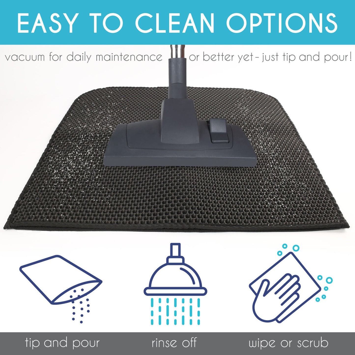 Kitty Cat Litter Mat Trapping Honeycomb Double Layer Design Waterproof 24X15''