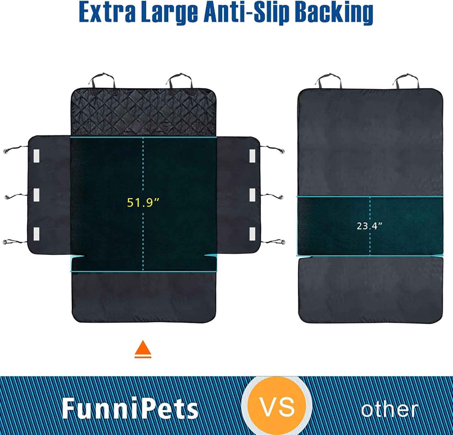 Cargo Liner for SUV, Water Resistant Dog Cargo Cover with Bumper Flap and Side Walls Protector, Non-Slip Backing, Quilted Pet Seat Cover, Large Size Universal Fit, Black