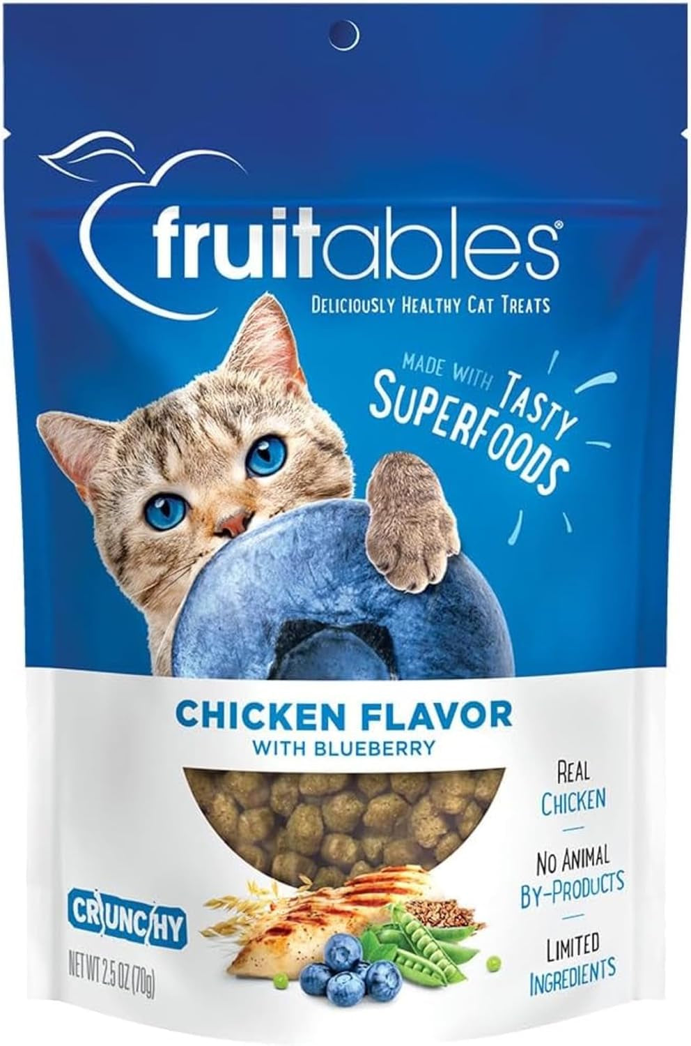 Cat Treats, Healthy Treats for Cats, Low Calorie and Packed with Protein, Crunchy Biscuits, Free of Wheat, Corn and Soy, Made with Real Salmon and Cranberry, 2.5Oz