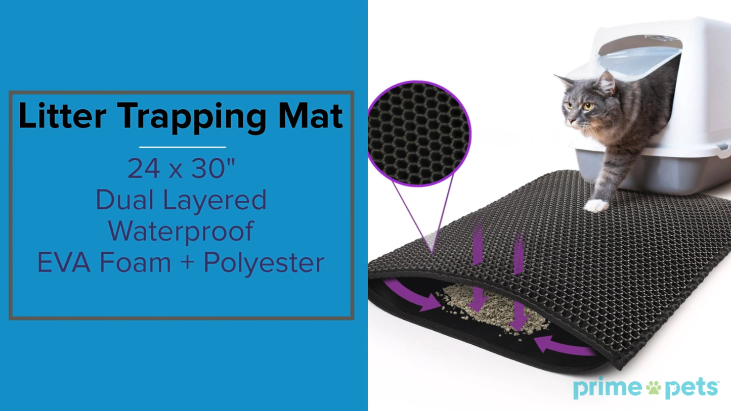 Kitty Cat Litter Mat Trapping Honeycomb Double Layer Design Waterproof 24X15''