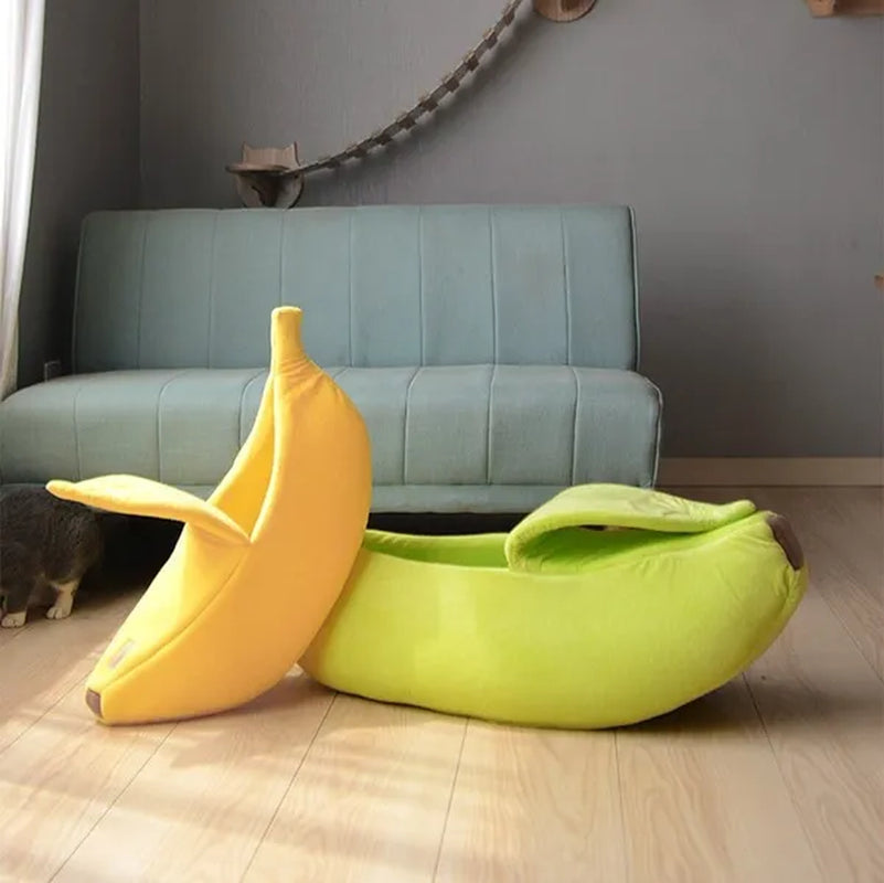 Funny Banana Cat Bed House Cute Cozy Cat Mat Beds Warm Durable Portable Pet Basket Multicolor Kennel Dog Cushion Cat Supplies