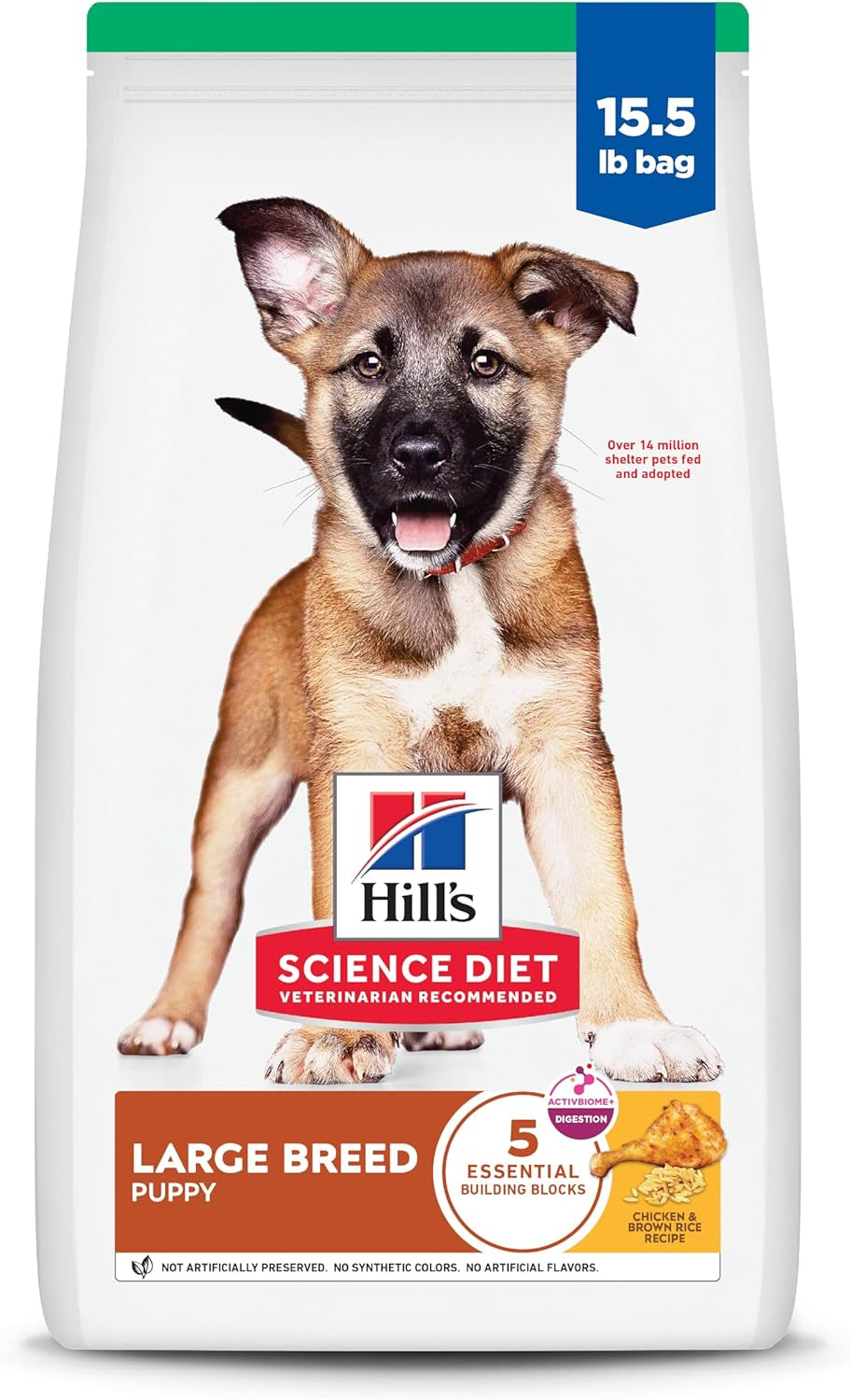Puppy, Large Breed Puppy Premium Nutrition, Dry Dog Food, Chicken & Brown Rice, 15.5 Lb Bag