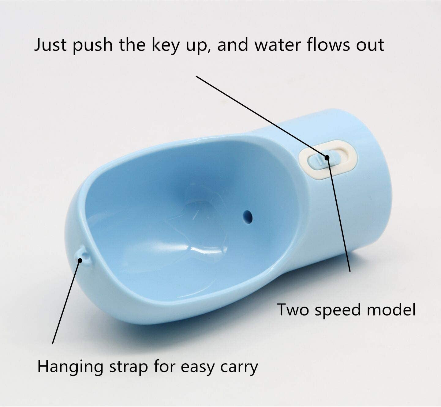 Outdoor Dog Water Bottle Dispenser - Leak Proof Pet Bottle for Dogs on the Go with Food Container Multifunctional Travel Dog Water Bottle(Blue)