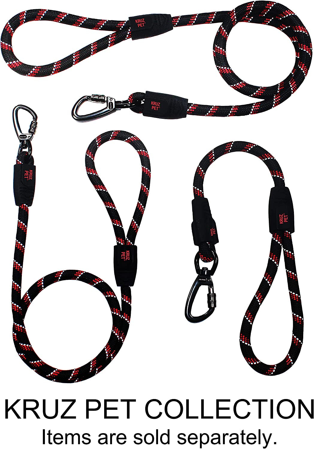 Kruz Short Traffic Leash - KZROPE5020-S8L - Soft Silicone Grip - Click & Lock Snap - Heavy-Duty Reflective Dog Rope for Security, Safety and Control - Walking, Running, Training - Orange - 1/2" X 20"