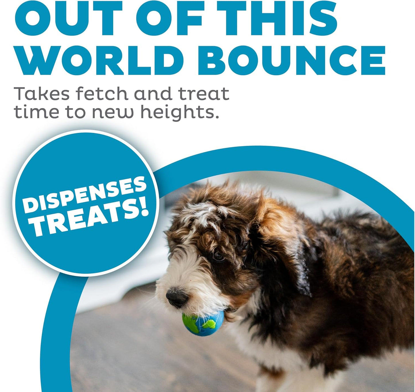 Outward Hound by Orbee-Tuff Planet Ball Blue/Green Treat-Dispensing Dog Toy, Medium
