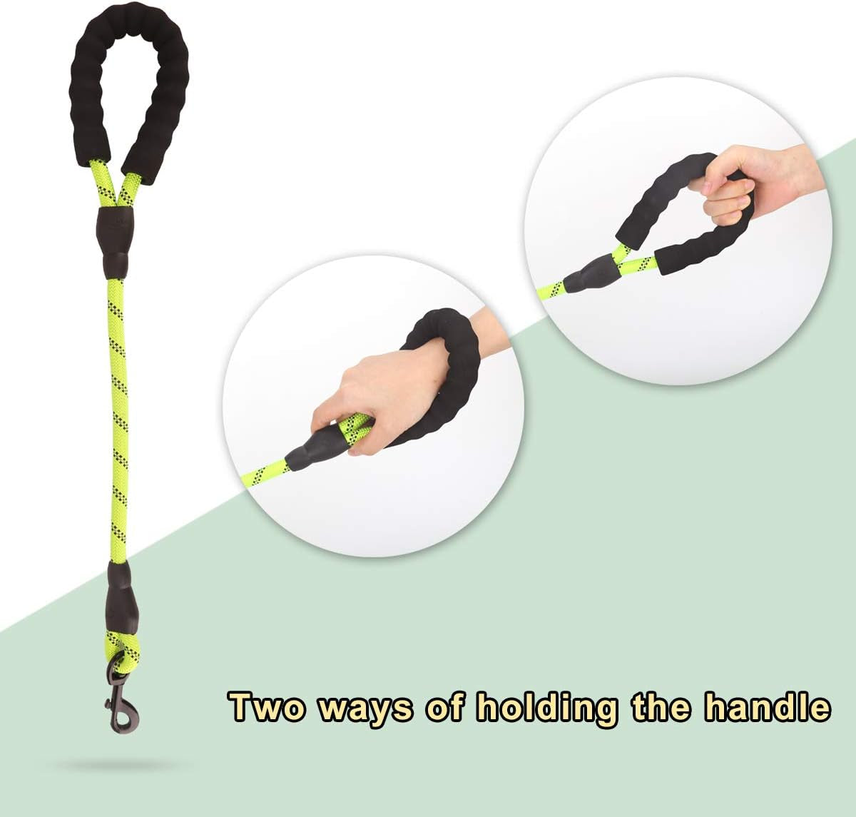 2/5 FT Strong Dog Leash with Soft Padded Handle and Highly Reflective Threads, Durable Dog Training Leash for Small Medium Large Heavy Duty Dogs Easy Control Dog Leads for Climbing Walking