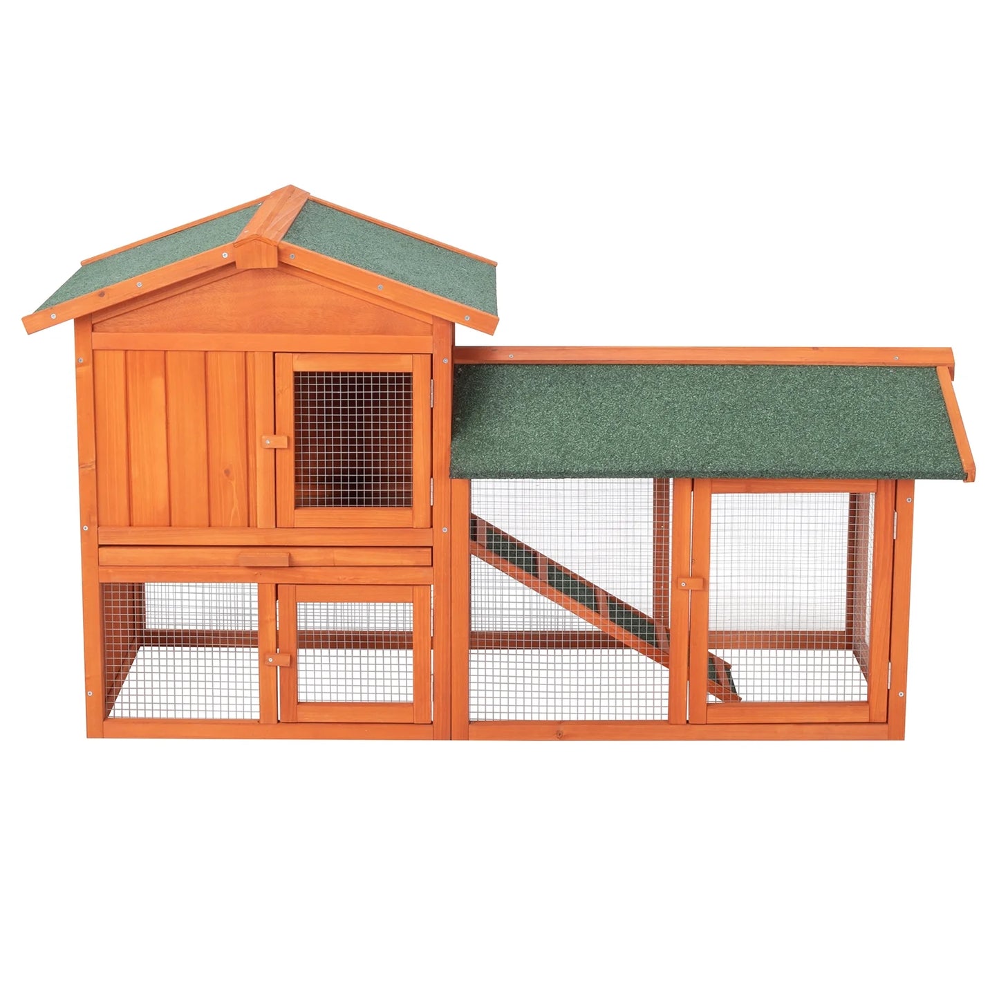 61" L Wooden Chicken Coop Hen House Rabbit Hutch Poultry Cagem, Brown
