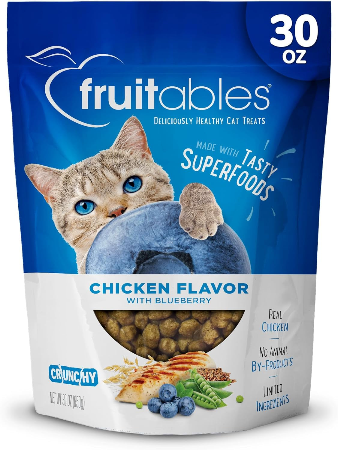 Cat Treats, Healthy Treats for Cats, Low Calorie and Packed with Protein, Crunchy Biscuits, Free of Wheat, Corn and Soy, Made with Real Salmon and Cranberry, 2.5Oz