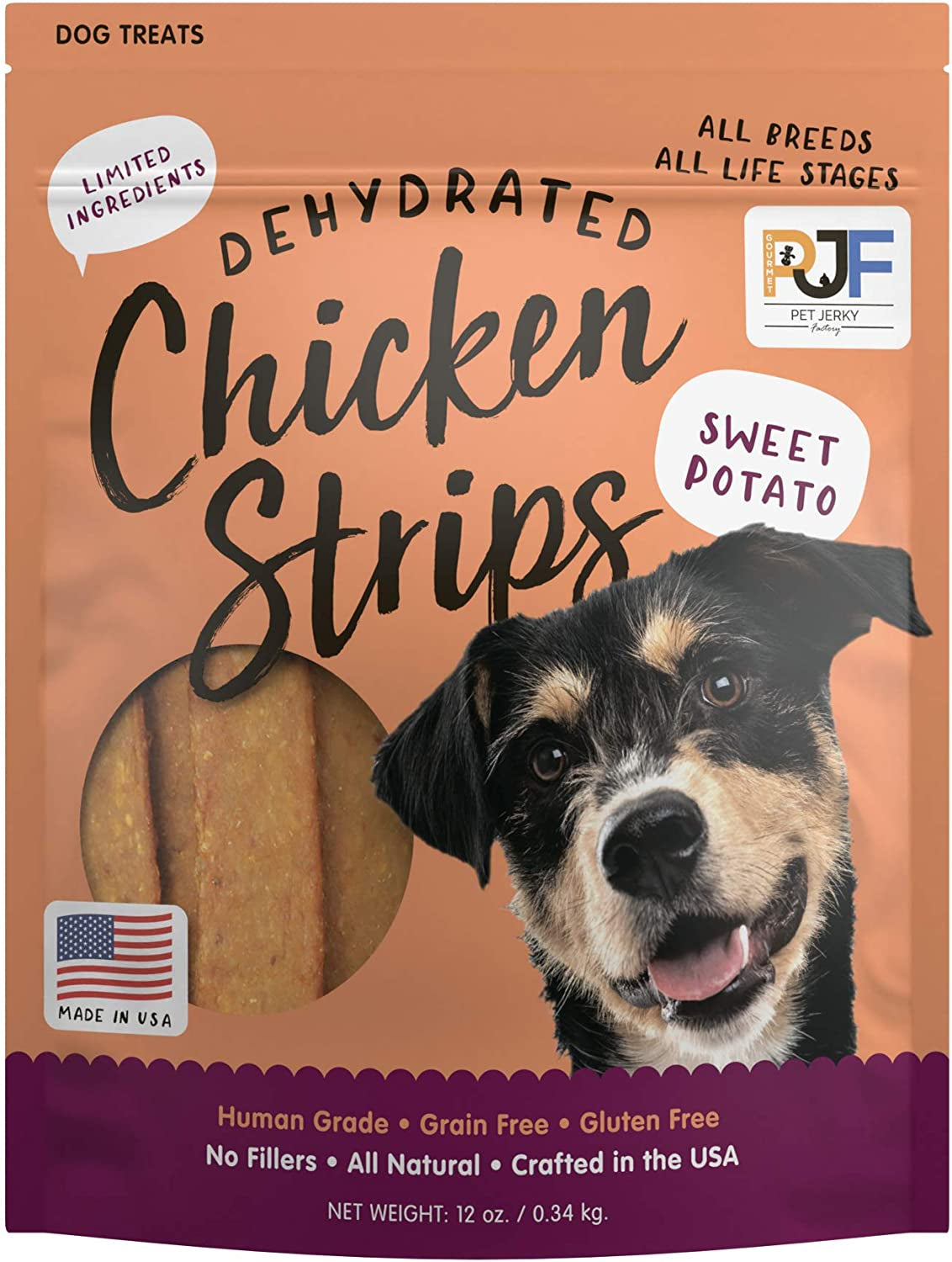 Premium Beef and Banana 12 Oz. Dog Jerky Treats | 100% Human Grade | USA Made | High Protein | Grain Free | Limited Ingredients | No Filler | BHA-BHT Free | Soft-Tender