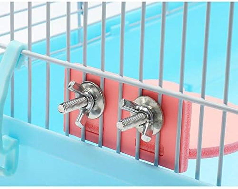 Hamster Hideout Colorful Mini Wooden Slide DIY Assemble Hamster House with Wooden Hamster Platform Bracket Springboard Toy for Mouse, Chinchilla, Rat, Gerbil and Dwarf Hamster (Pack of 2) (Blue)