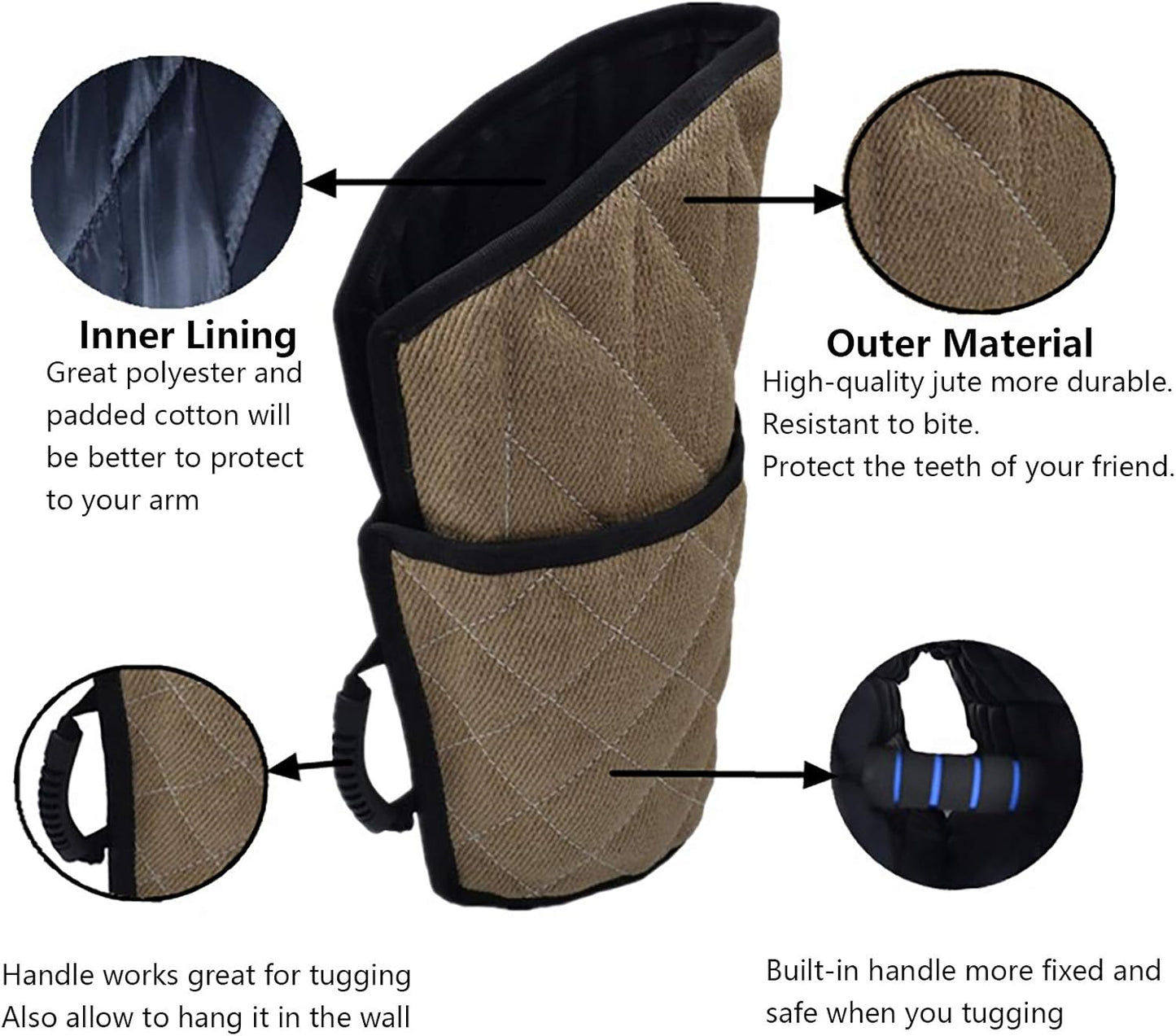 Dog Bite Sleeve Training Large Dogs, Fits Pitbull German Shepherd, K9, IPO, Best for Young Dogs Puppy Playing Biting Tugging Toy Interactive Play - Black Trim