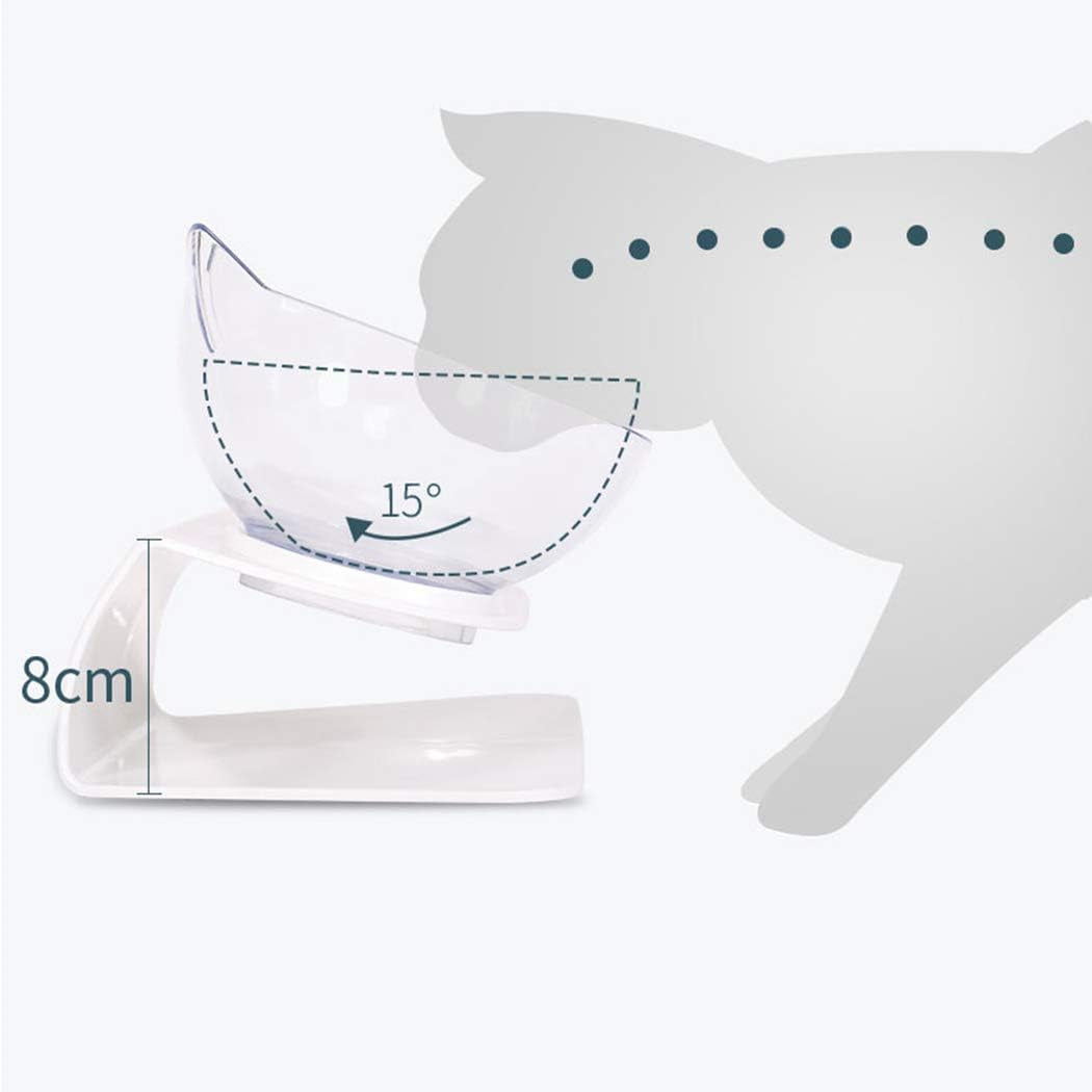 Cat Bowls,15°Tilted Cat Food Bowl Double Cat Dishes, Cat Feeder Cat Feeding Bowl Raised with Stand, Cat Food Water Bowl for Cats and Small Dog