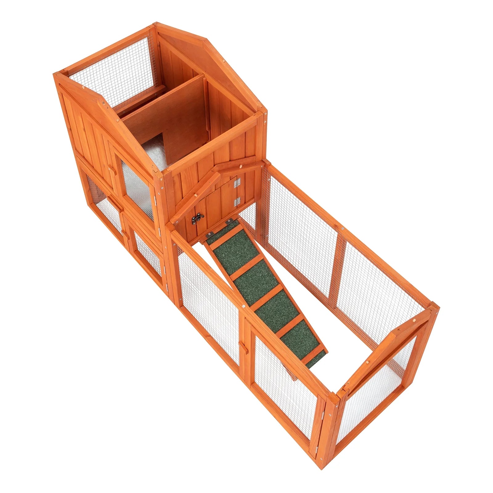 61" L Wooden Chicken Coop Hen House Rabbit Hutch Poultry Cagem, Brown