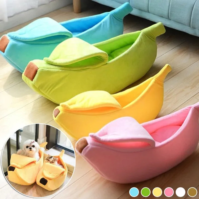 Funny Banana Cat Bed House Cute Cozy Cat Mat Beds Warm Durable Portable Pet Basket Multicolor Kennel Dog Cushion Cat Supplies