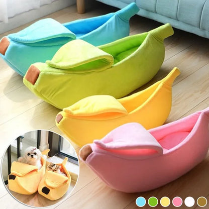 Funny Banana Cat Bed House Cute Cozy Cat Mat Beds Warm Durable Portable Pet Basket Multicolor Kennel Dog Cushion Cat Supplies