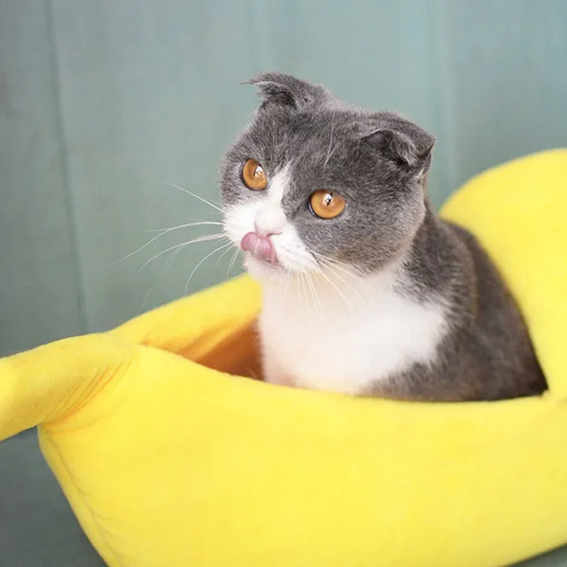 Funny Banana Cat Bed House Cute Cozy Cat Mat Beds Warm Durable Portable Pet Basket Multicolor Kennel Dog Cushion Cat Supplies
