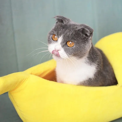 Funny Banana Cat Bed House Cute Cozy Cat Mat Beds Warm Durable Portable Pet Basket Multicolor Kennel Dog Cushion Cat Supplies