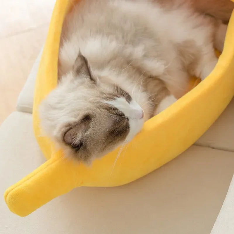 Funny Banana Cat Bed House Cute Cozy Cat Mat Beds Warm Durable Portable Pet Basket Multicolor Kennel Dog Cushion Cat Supplies