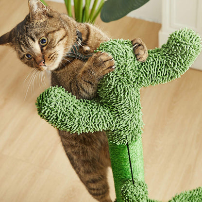 31" Cactus Cat Tree with Hammock and Full Wrapped Sisal Scratching Post for Small Cats Only Green Medium
