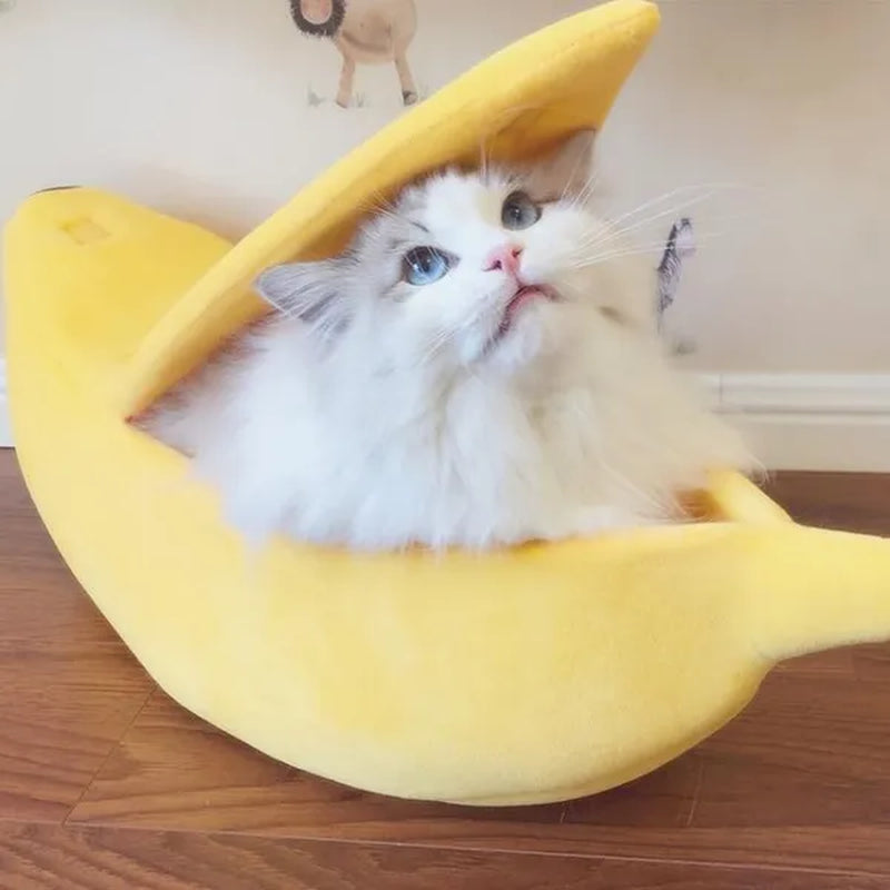 Funny Banana Cat Bed House Cute Cozy Cat Mat Beds Warm Durable Portable Pet Basket Multicolor Kennel Dog Cushion Cat Supplies