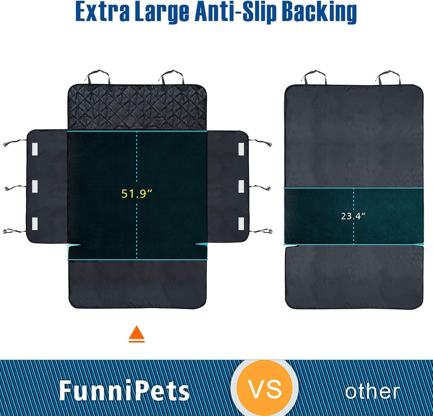 Cargo Liner for SUV, Water Resistant Dog Cargo Cover with Bumper Flap and Side Walls Protector, Non-Slip Backing, Quilted Pet Seat Cover, Large Size Universal Fit, Black