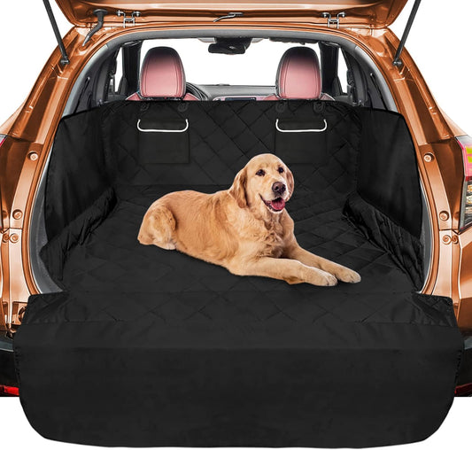 Cargo Liner for SUV, Water Resistant Dog Cargo Cover with Bumper Flap and Side Walls Protector, Non-Slip Backing, Quilted Pet Seat Cover, Large Size Universal Fit, Black