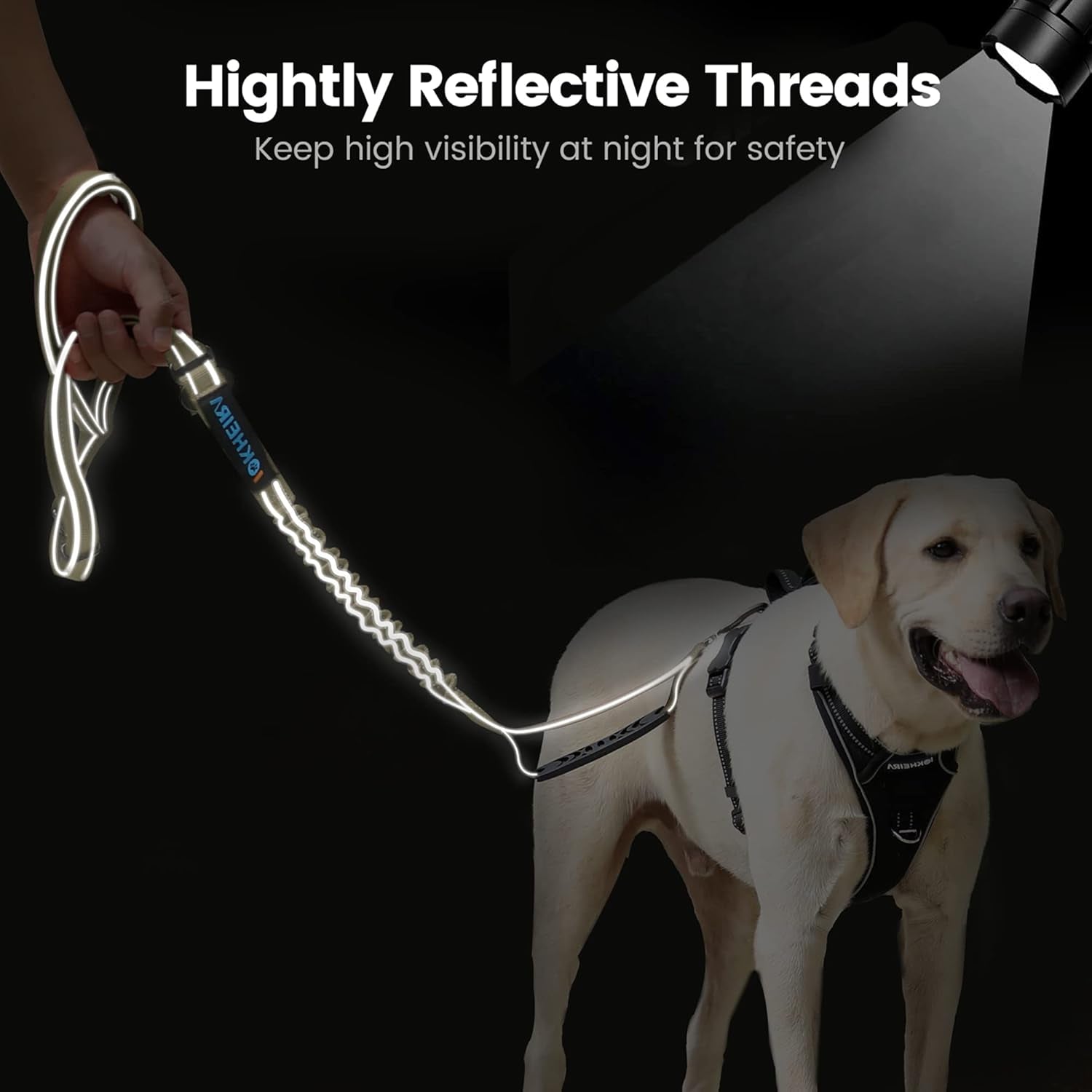 6Ft /4Ft Dog Leash Rope with Comfortable Padded Handle and Highly Reflective Threads for Medium & Large Dogs,4-In-1 Multifunctional Dog Leashes with Car Seat Belt for Training (Army Green)