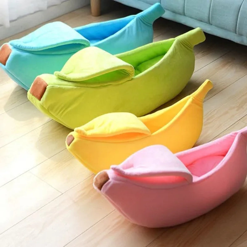 Funny Banana Cat Bed House Cute Cozy Cat Mat Beds Warm Durable Portable Pet Basket Multicolor Kennel Dog Cushion Cat Supplies