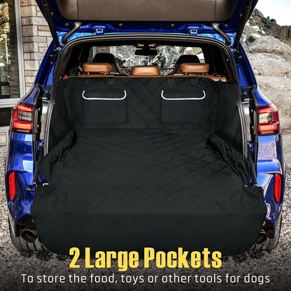 Cargo Liner for SUV, Water Resistant Dog Cargo Cover with Bumper Flap and Side Walls Protector, Non-Slip Backing, Quilted Pet Seat Cover, Large Size Universal Fit, Black