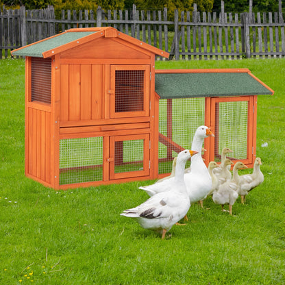 61" L Wooden Chicken Coop Hen House Rabbit Hutch Poultry Cagem, Brown