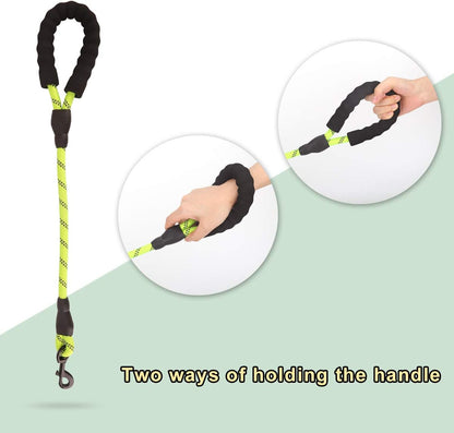 2/5 FT Strong Dog Leash with Soft Padded Handle and Highly Reflective Threads, Durable Dog Training Leash for Small Medium Large Heavy Duty Dogs Easy Control Dog Leads for Climbing Walking