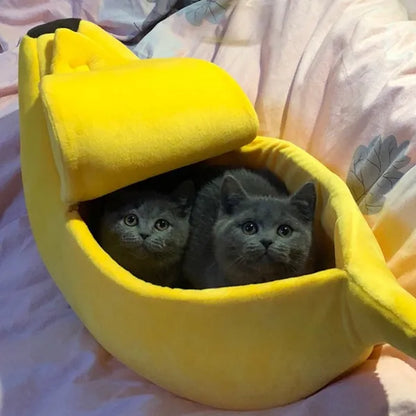 Funny Banana Cat Bed House Cute Cozy Cat Mat Beds Warm Durable Portable Pet Basket Multicolor Kennel Dog Cushion Cat Supplies