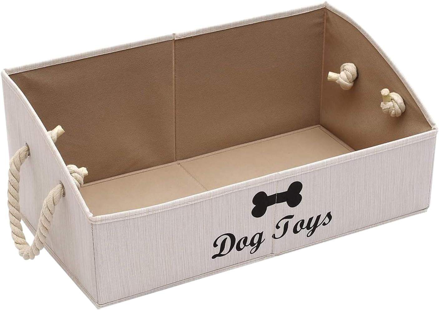 Large Dog Toy Bin Puppy Shallow Toy Baskets Dog Toy Storage Perfect for Living Room Playroom Closet Home Organization - Grey