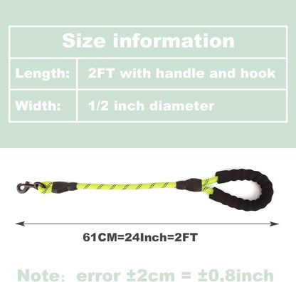 2/5 FT Strong Dog Leash with Soft Padded Handle and Highly Reflective Threads, Durable Dog Training Leash for Small Medium Large Heavy Duty Dogs Easy Control Dog Leads for Climbing Walking