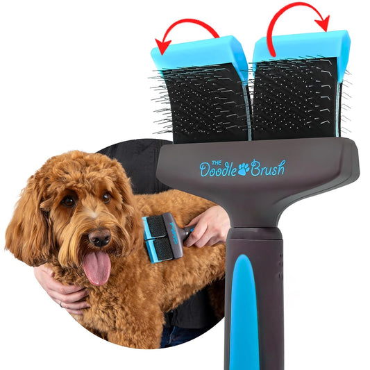 Doodle Dog Brush, Cockapoo Goldendoodle Dog Slicker Brush, Poodle, Detangling Dog Brush, Long Haired Dog Brush (Double Head)