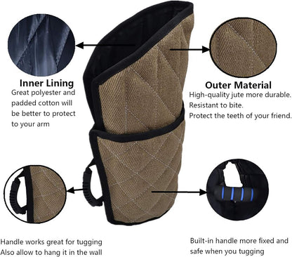 Dog Bite Sleeve Training Large Dogs, Fits Pitbull German Shepherd, K9, IPO, Best for Young Dogs Puppy Playing Biting Tugging Toy Interactive Play - Black Trim